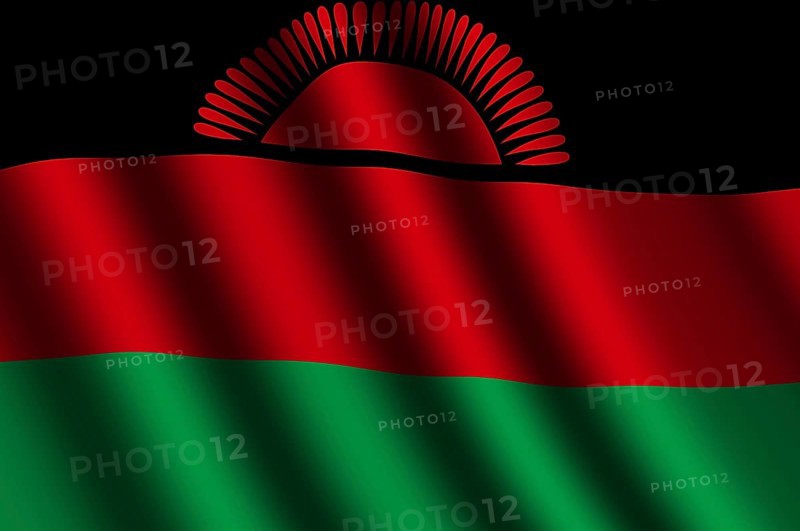 The Malawi flag flying in the wind