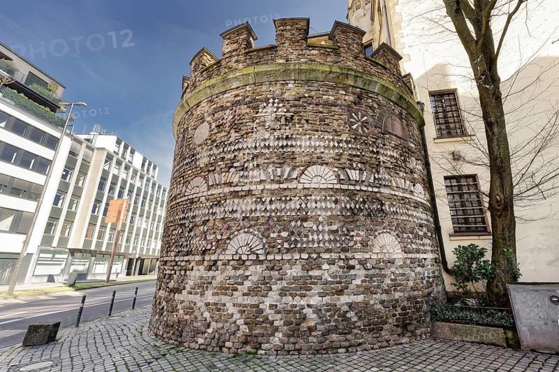 The almost 2000-year-old Roman tower decorated with mosaics in Cologne's historic city centre