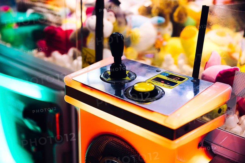 Close up arcade machine controls