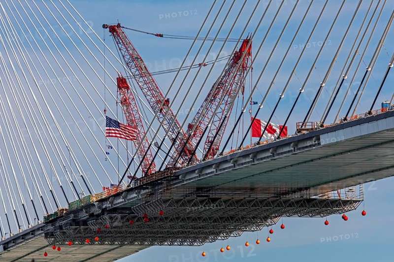 Detroit, Michigan USA -15 June 2024, The last deck section has been put in place on the Gordie Howe International Bridge, linking Detroit with Windsor, Ontario across the Detroit River. The bridge is expected to open in 2025