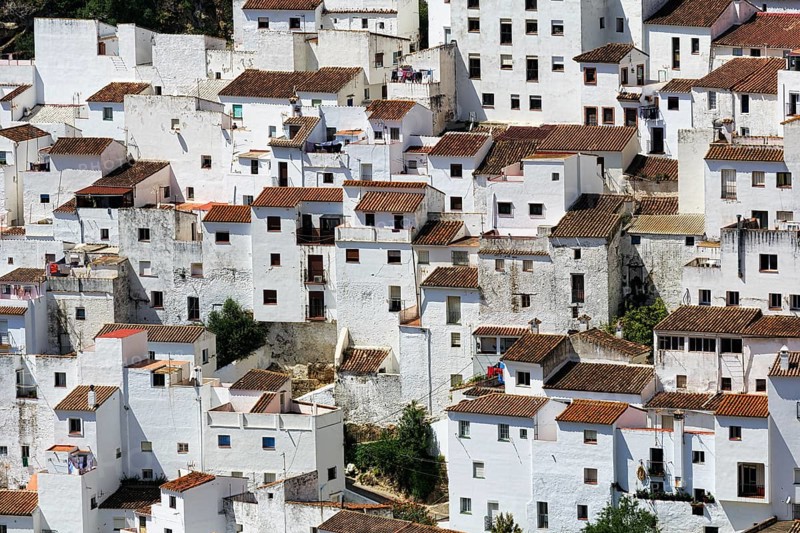 Typical white village of Casares, houses on the hillside, close-up, Route of the white villages, Malaga, Andalusia, Spain, Europe