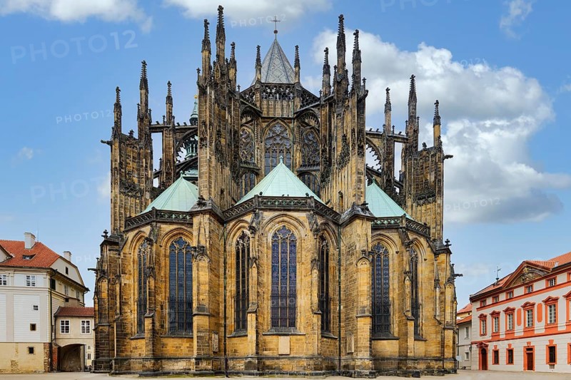 Prague castle, Gothic Metropolitan Cathedral of Saints Vitus, Wenceslas and Adalbert, Prague, Czech Republic, Europe