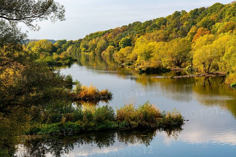 The Ruhr near Bochum-Stiepel, right and Hattingen-Blankenstein, North Rhine-Westphalia, Germany, Europe