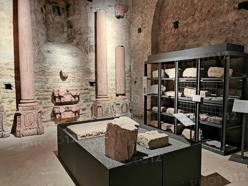 Lay refectory, exhibition of historical wine presses from the period 1668 to 1801, Eberbach Monastery, Erbach Monastery, former Cistercian abbey near Eltville am Rhein, Hesse, Germany, Europe
