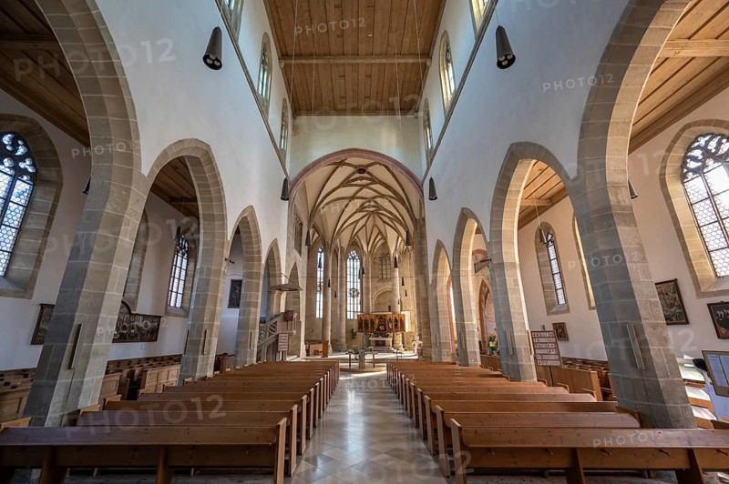 Interior of St Andrew's Church, Weißenburg, Middle Franconia, Bavaria, Germany, Europe