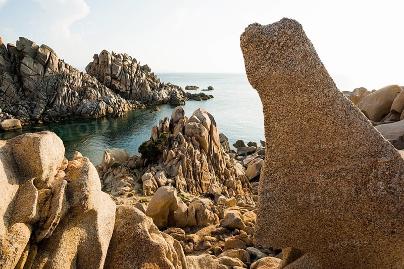 Bizarre and huge granite rocks by the sea, Spiaggia Valle della Luna, Capo Testa, near Santa Teresa di Gallura, Sardinia, Italy, Europe
