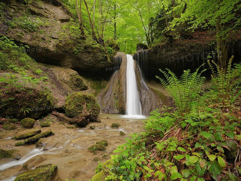 Schwarzenbach Waterfall, Baar, Canton Zug, Switzerland, Europe