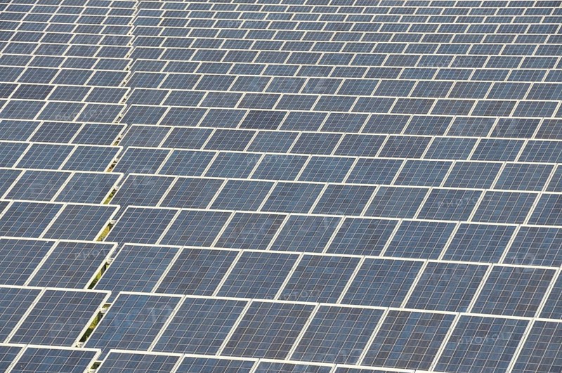 In Troisdorf-Oberlar, the currently largest ground-mounted photovoltaic system in North Rhine-Westphalia is installed on an area of 80, 000 square metres with an output of 3600 kWp, Troisdorf, North Rhine-Westphalia, Germany, Europe