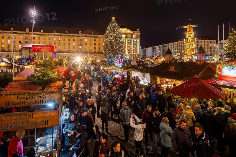 The Dresden Striezelmarkt is a Christmas market in Dresden. It has been held in Advent since 1434, usually on the Altmarkt square, and attracts an average of around two million visitors every year. It is the oldest certified Christmas market in Germany, Dresden, Saxony, Germany, Europe