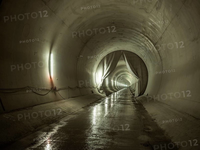 Completed tunnel section in construction lot H41, Brenner Base Tunnel, Zenzendorf, Tyrol, Austria, Europe