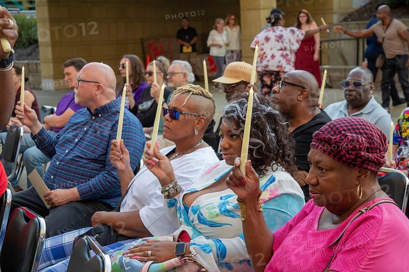 Detroit, Michigan USA, 26 July 2024, LGBT Detroit holds a candlelight vigil to honor LGBT ancestors and the spirit of community. LGBT Detroit is a nonprofit serving the lesbian, gay, bisexual, and transgender African-American community. The vigil was part of its annual 'Hotter Than July' celebration