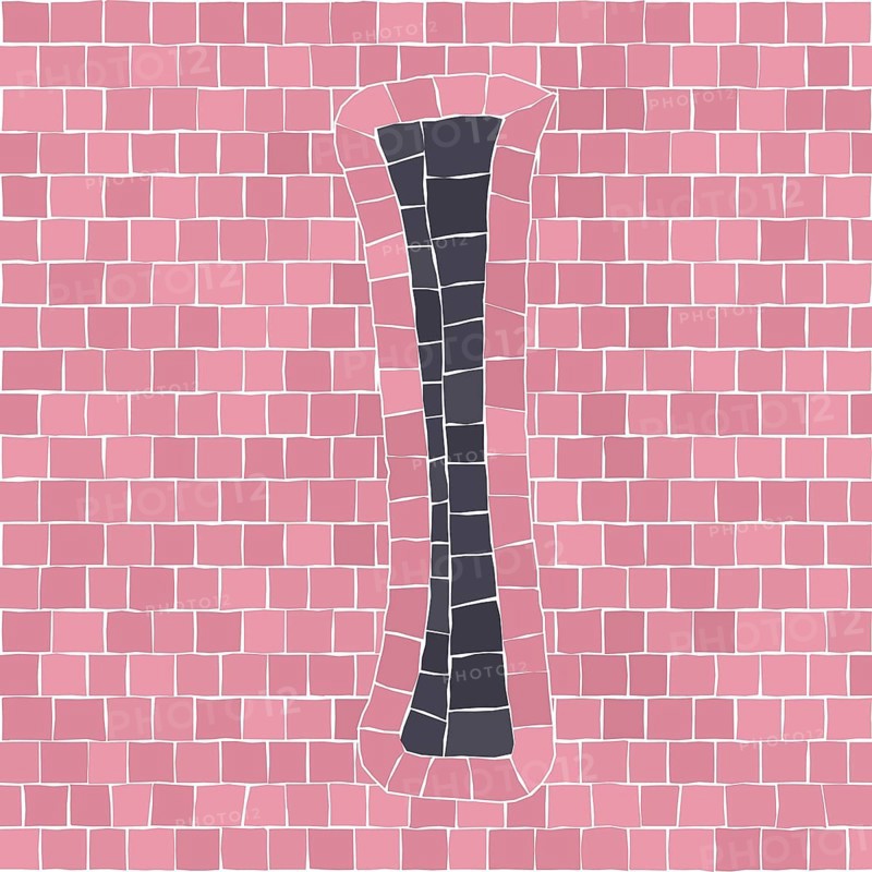 Mosaic tiles letter I. EPS 10 editable flat design vector seamless horizontal pattern
