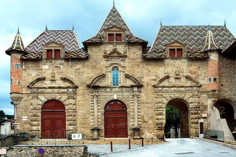 Saint-Antoine l'Abbaye (La Porterie), labeled Les Plus Beaux Villages de France, the entry of the abbey, Isère, Auvergne-Rhone-Alpes, France, Europe