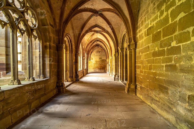 Cloister in Maulbronn Monastery, Maulbronn, Baden-Württemberg, Germany, Europe