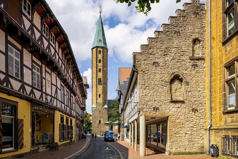 The Romanesque church (first mentioned in 1151) has valuable stained glass from the mid-13th century and a (rebuilt) Schuke organ from 1970. Hoher Weg, Altsatdt, Goslar, Lower Saxony, Germany, Europe