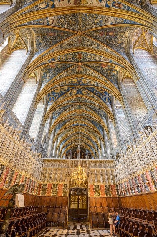 Choir and rood screen in St Cecilia's Cathedral, Albi, Département Tarn, France, Europe