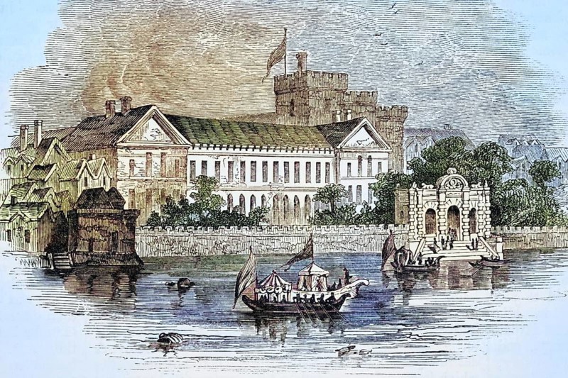 York House London England Birthplace of Sir Francis Bacon From Old England's Worthies published by Lord Brougham and others London circa 1880's, Historic, digitally restored reproduction from a 19th century master, Record date not stated