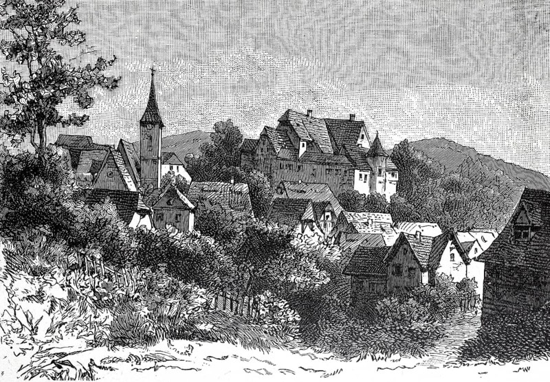 Henfenfeld in 1890, district of Nürnberger Land, Middle Franconia, Bavaria, Germany, digital reproduction of an original from the 19th century, historical, Europe