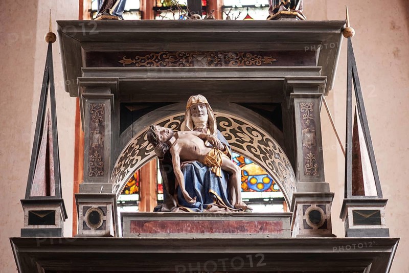 Pietà, created around 1470, St Mary's Church, Kalbensteinberg, Middle Franconia, Bavaria, Germany, Europe