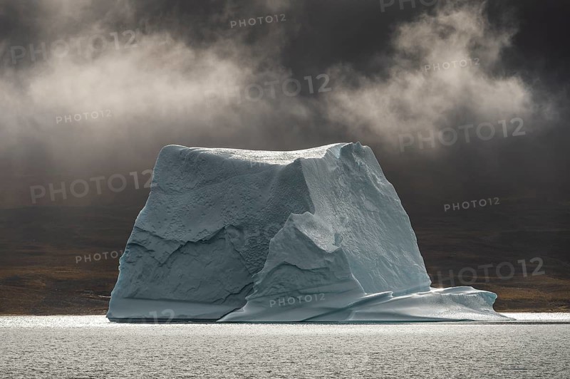 Floating iceberg, Scoresbysund or Kangertittivaq in Greenlandic, the largest and longest fjord system in the world, East Greenland, Greenland, North America