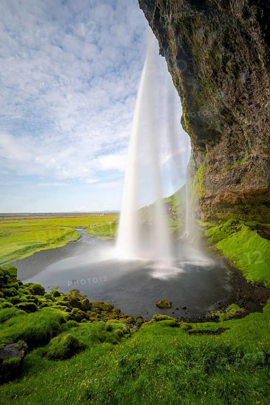 Seljalandsfoss waterfall, long exposure, Seljalandsa river, South Iceland, Iceland, Europe