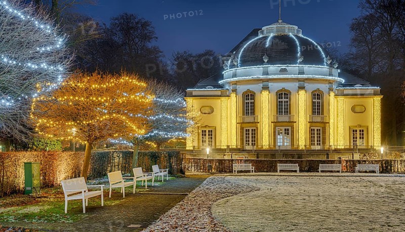 Christmas lights snow winter spa garden theatre Bad Oeynhausen Germany