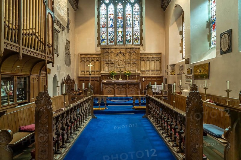 Interior of the church of St Mary the Virgin in Pembroke, Wales, Great Britain