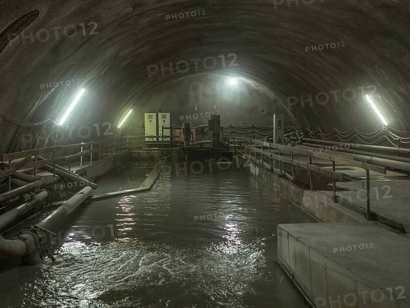 Cistern for pumping out the water in construction lot H53, Brenner Base Tunnel, Tyrol, Austria, Europe