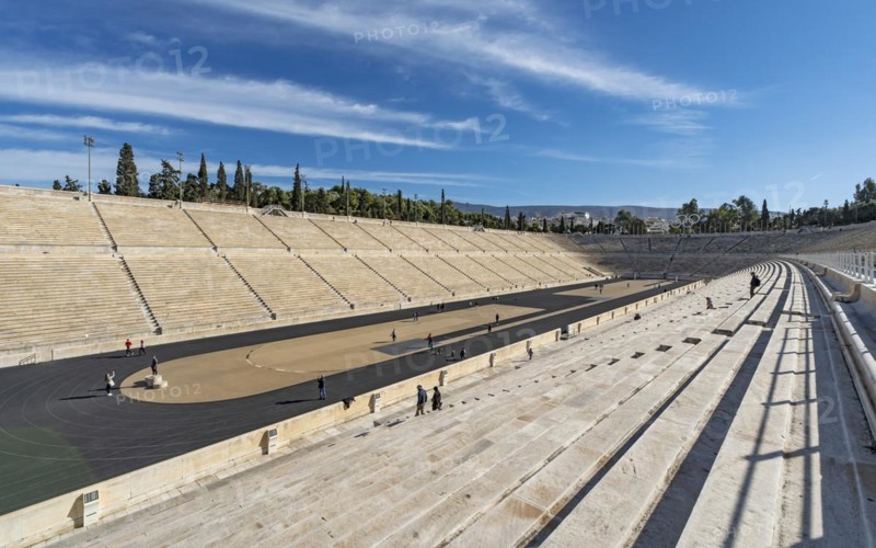 Panathenaic Stadium, Panathinaiko or Kallimarmaro, the first Olympic Stadium of Modern Time, Athens, Greece, Europe