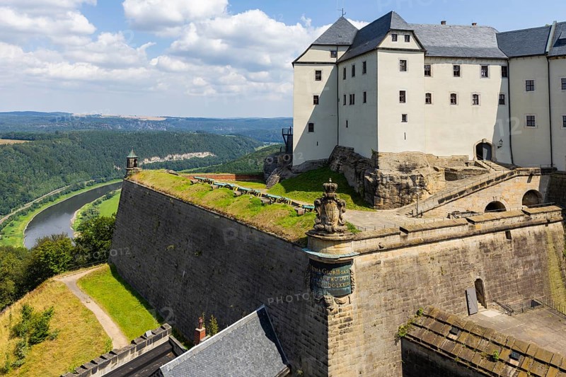 Königstein Fortress in Saxon Switzerland, Königstein Fortress, Königstein, Saxony, Germany, Europe