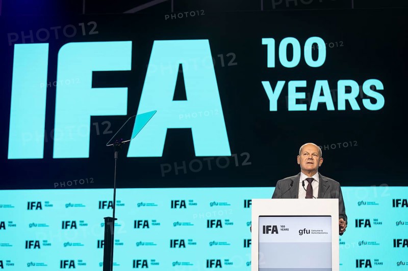 Olaf Scholz, Chancellor of the Federal Republic of Germany (SPD) speaks at the opening gala for 100 years of IFA in the CityCube, Berlin, 05/09/2024