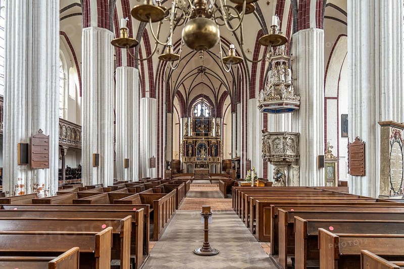 Interior of St Stephen's Church in Tangermünde, Saxony-Anhalt, Germany, Europe