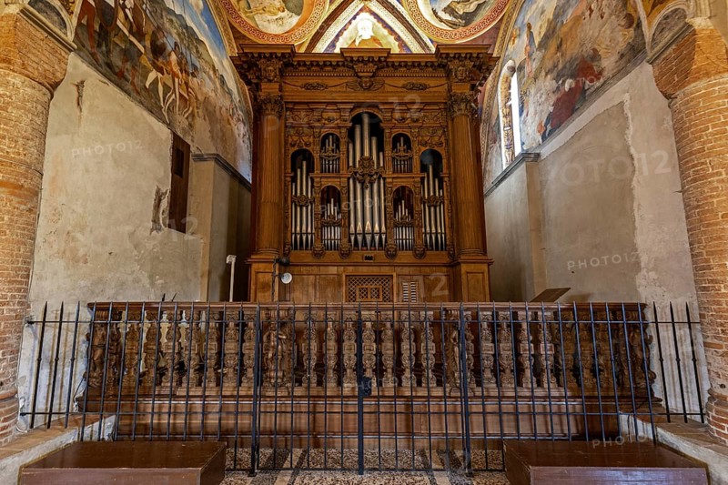 Church, organ of the parish church of Santa Maria del Sasso, interior view, Morcote, Lake Lugano, Lago di Lugano, Canton Ticino, Switzerland, Europe