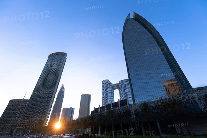 UAE, Dubai downtown financial skyline and business shopping center near Dubai Mall