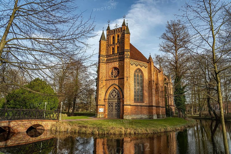The Catholic Church of St Helena and St Andrew in Ludwigslust Castle Park, Mecklenburg-Vorpommern, Germany, Europe