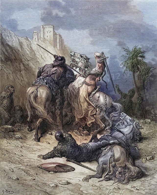 Florine of Burgundy, a heroine of the First Crusade, Historical, digitally restored reproduction from a 19th century original, Record date not stated