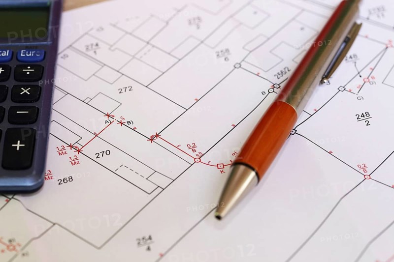Urban development plan on a desk