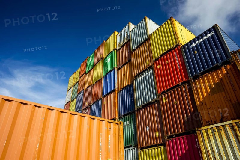 Container, Dornstadt loading station near Ulm, Baden-Württemberg, Germany, Europe