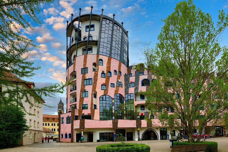 Green citadel, Magdeburg, Saxony Anhalt, Germany, Europe