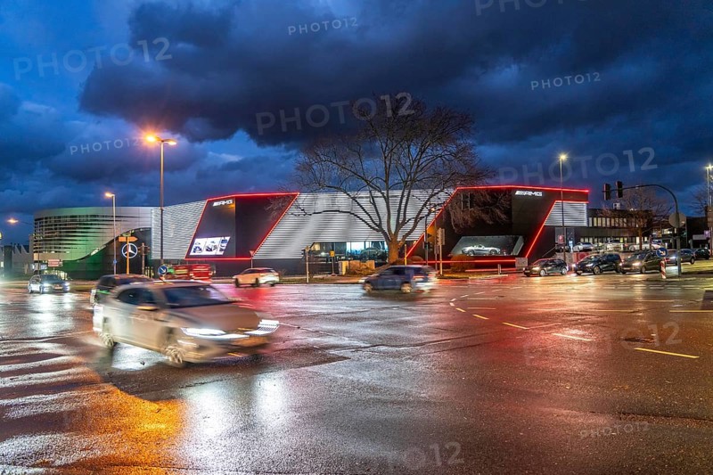 AMG Brand Center in Essen, the world's largest AMG Performance Centre, with 1700 square metres of exhibition space, Mercedes Lueg dealership, North Rhine-Westphalia, Germany, Europe