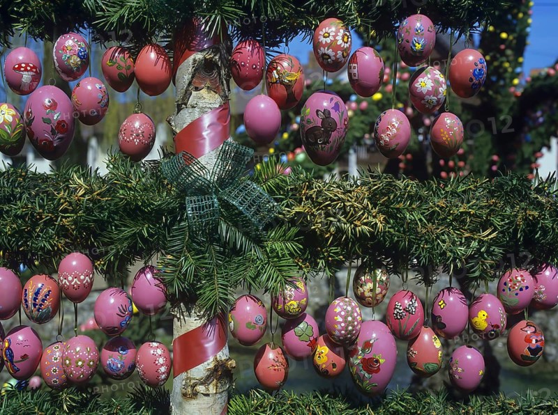 Easter custom, Easter fountain in Franconian Switzerland, detail