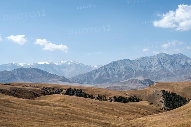 Barren landscape, erosion landscape, Naryn province, Kyrgyzstan, Asia