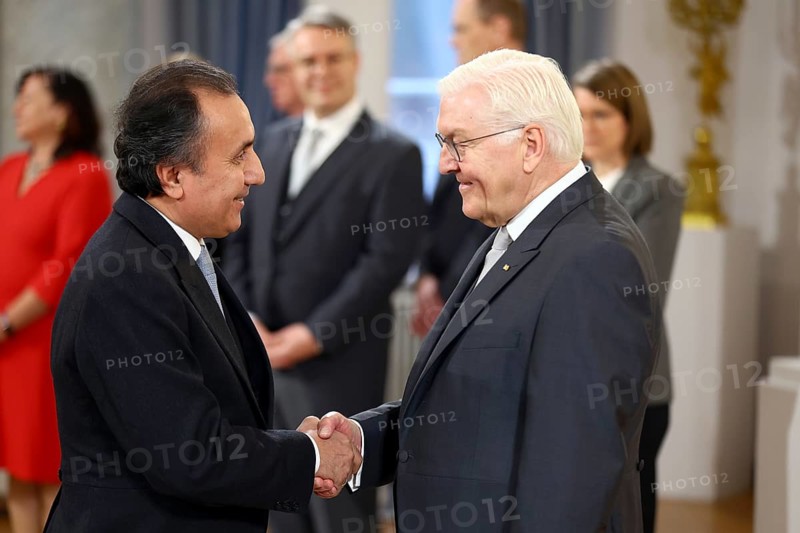 Imomudin Sattorov Tajikistan is received by Frank-Walter Steinmeier (President of the Federal Republic of Germany) in front of the Federal President's New Year's Reception at Bellevue Palace, Berlin 14 January 2025