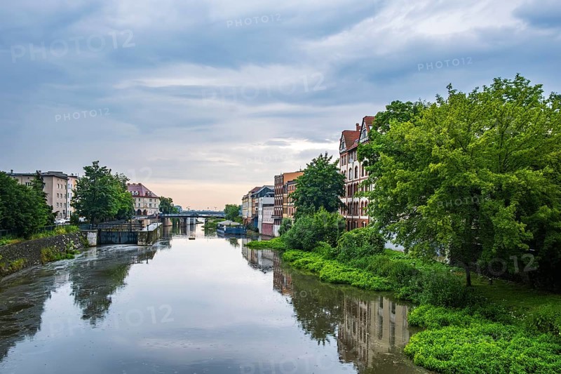 The so-called Opole Venice or Little Venice on the Mühlgraben in Opole, Opole Voivodeship, Poland, Europe