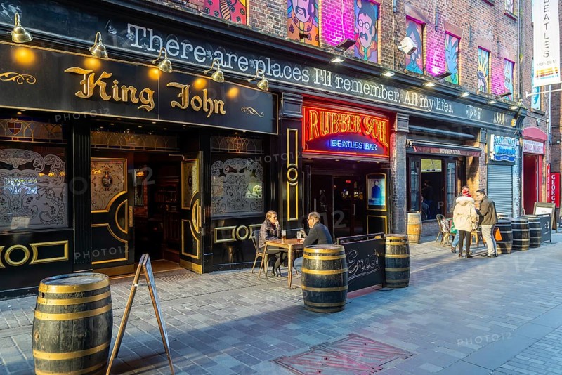 King John pub, Rubber Soul Beatles bar, Mathew Street, Liverpool, Merseyside, England, UK