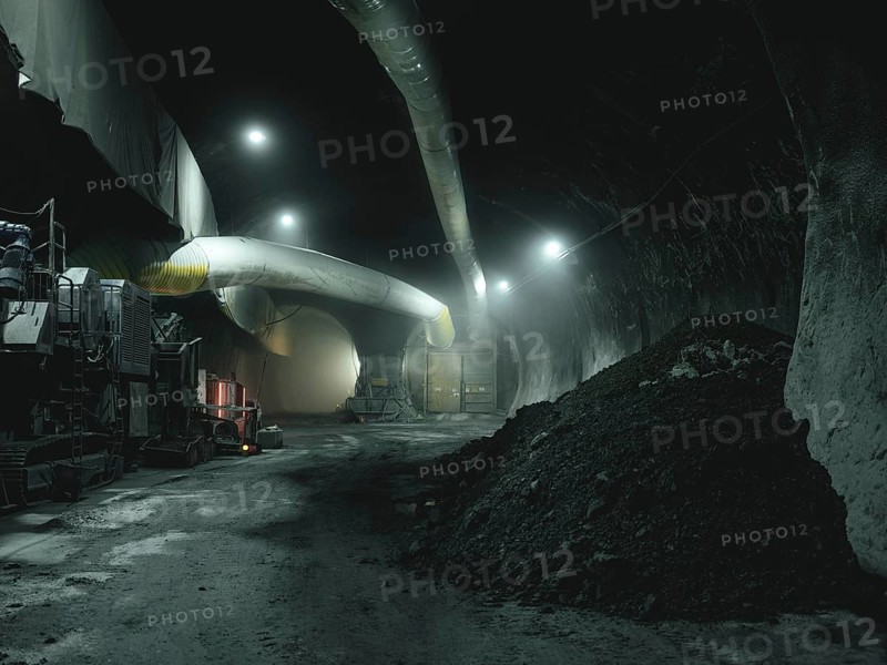Debris in a tunnel section in construction lot H41, Brenner Base Tunnel, Zenzendorf, Tyrol, Austria, Europe