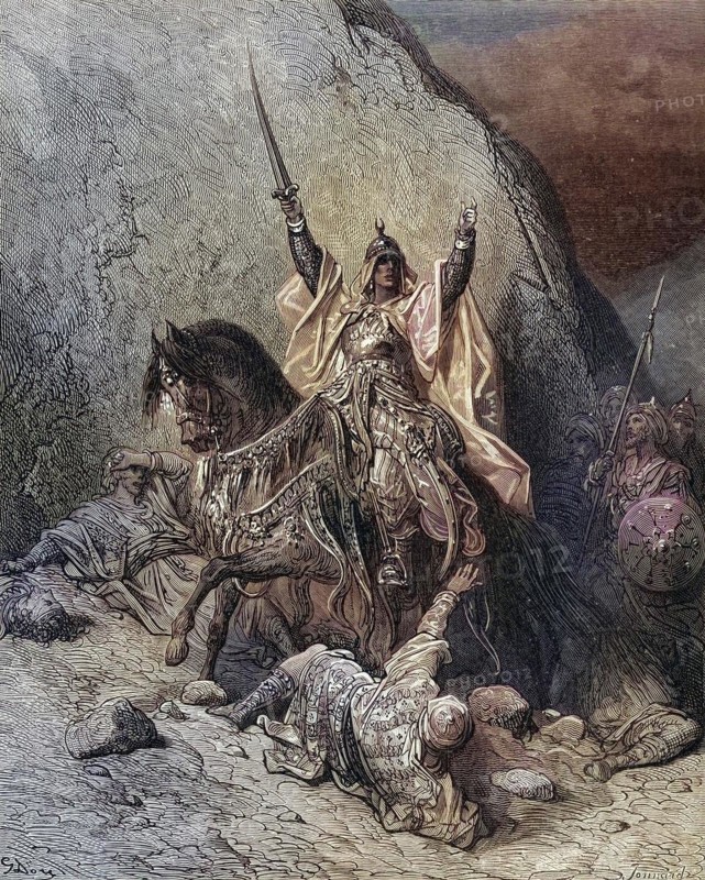 Saladin Salah ed Din Yusuf Sultan during the Second Crusade, Historical, digitally restored reproduction from a 19th century original, Record date not stated