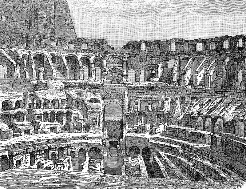 Amphitheatre, interior of the Colosseum in Rome, Italy, 1885, Historical, digital reproduction of an original from the 19th century, Europe