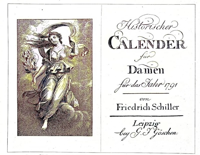 Cover picture, historical calendar for ladies by Friedrich Schiller for the year 1791, digital reproduction of an original from the 19th century