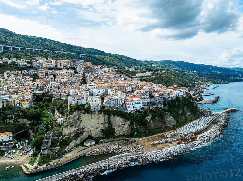 Pizzo from a drone, Calabria, Italy, Europe